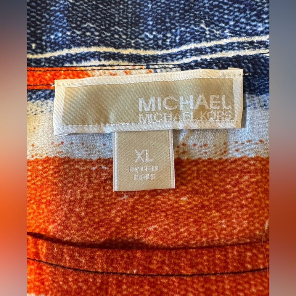 MICHAEL Michael Kors Navy, Red & White Striped Short Sleeve Tunic - Picture 6 of 8